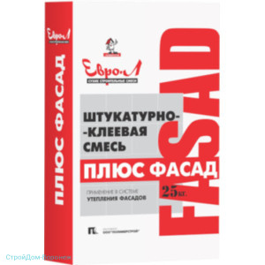 Штукатурно-клеевая смесь Евро-Л Плюс Фасад 25 кг
